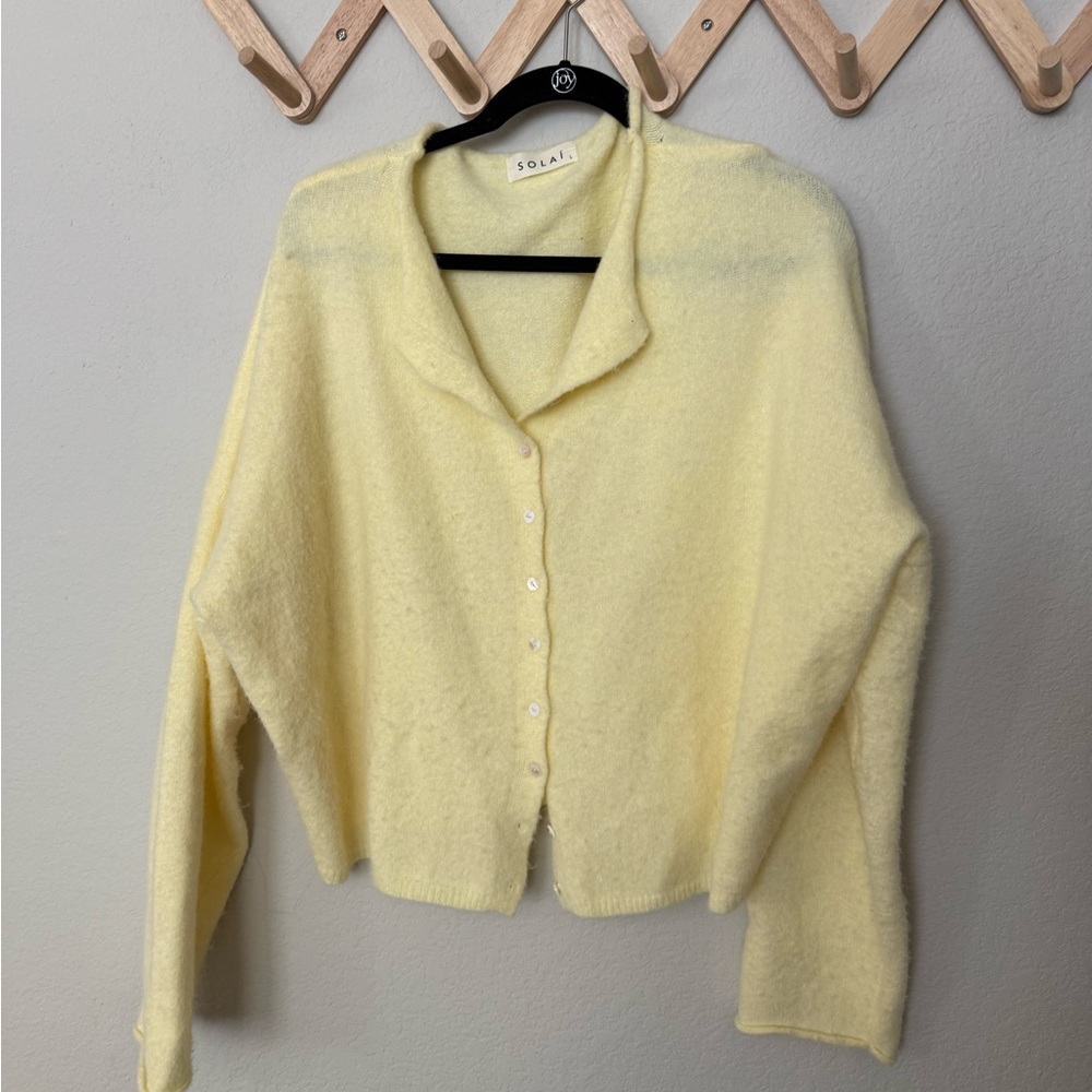 Solai the Label Free Falling Butter Yellow Cardigan
